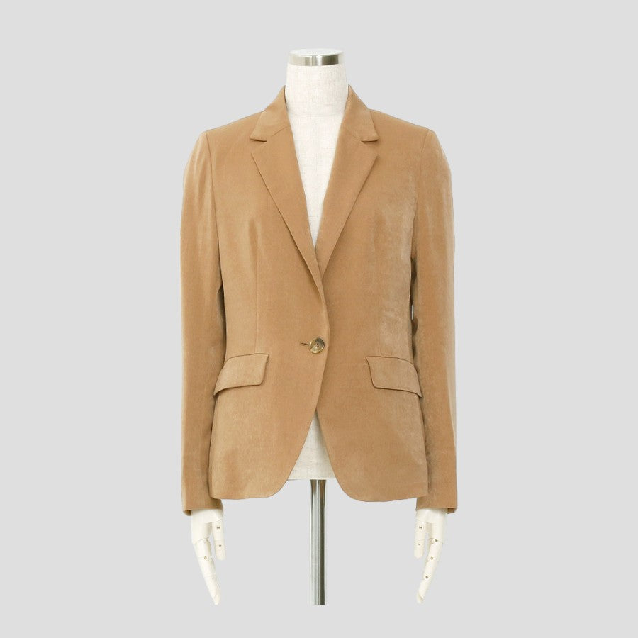 スエード調テーラードジャケット(XLサイズ／ベージュ／WHITE JOOLA(ホワイトジョーラ))