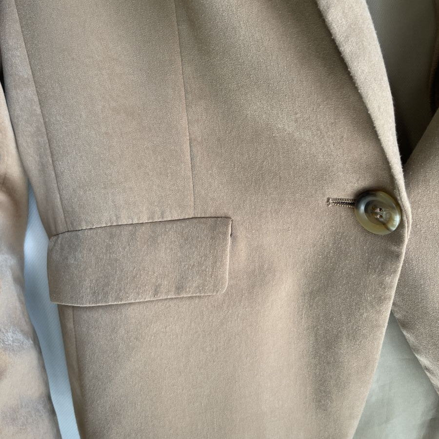 スエード調テーラードジャケット(XLサイズ／ベージュ／WHITE JOOLA(ホワイトジョーラ))