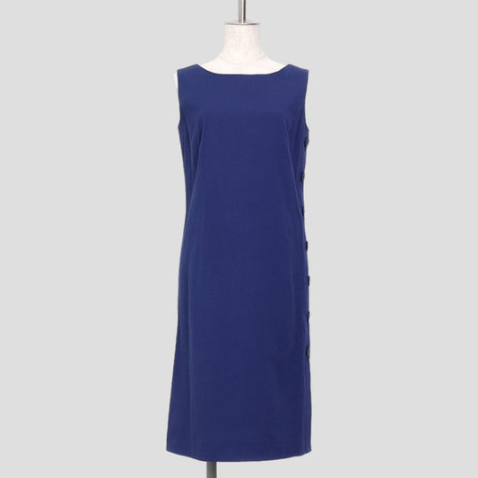 ボタンデザインノースリーブワンピース(Mサイズ／ブルー・水色／49AV.junko shimada(フォーティーナインアヴェニュー ジュンコシマダ))USED