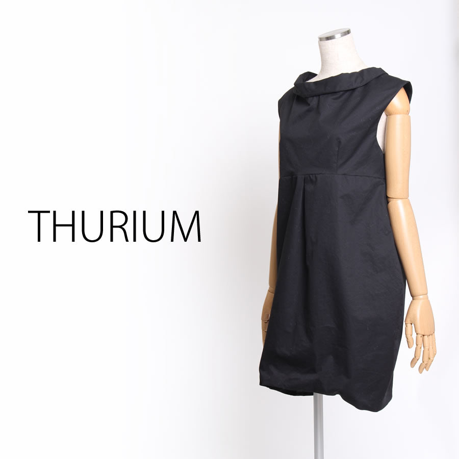 バックジャケット ワンピース(Mサイズ／ブラック／THURIUM(スリウム))