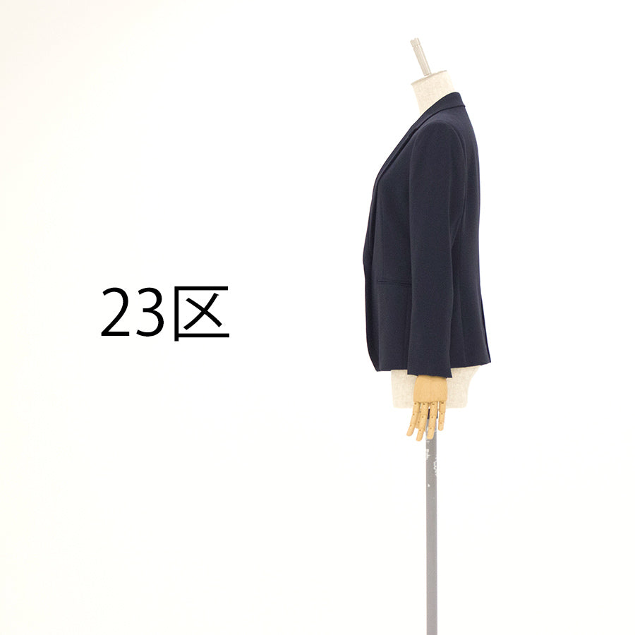 トリアセダブルジョーゼット テーラードジャケット(Mサイズ／ネイビー／23区(ニジュウサンク))