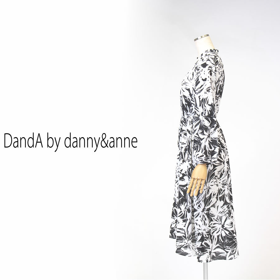 プリントミディワンピース(Mサイズ／ブラック／DandA by danny&anne(ディーアンドエー バイ ダニーアンドアン))