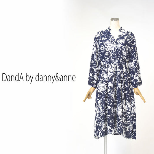 プリントミディワンピース(Mサイズ／ネイビー／DandA by danny＆anne(ディーアンドエー バイ ダニーアンドアン))USED