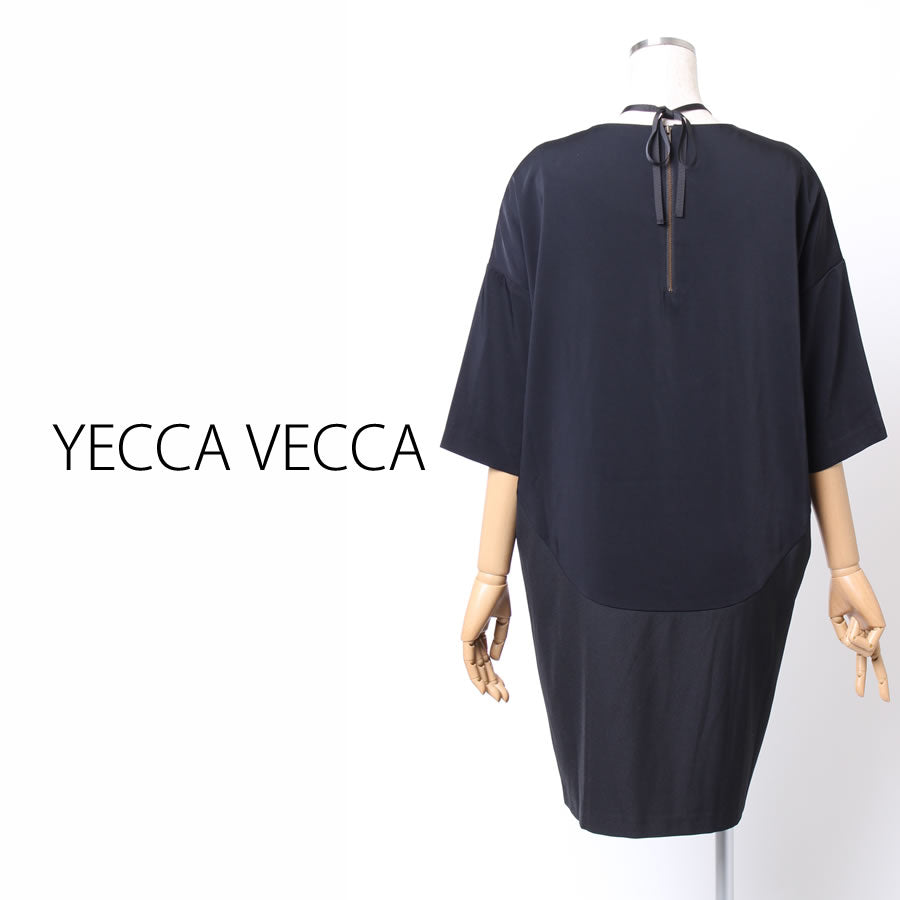 バイカラードレス(Fサイズ／ネイビー／YECCA VECCA(イェッカヴェッカ))
