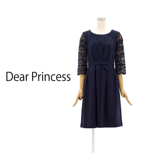 レース ポンチ ドッキング ワンピース(Mサイズ／ネイビー／Dear Princess(ディアプリンセス))USED
