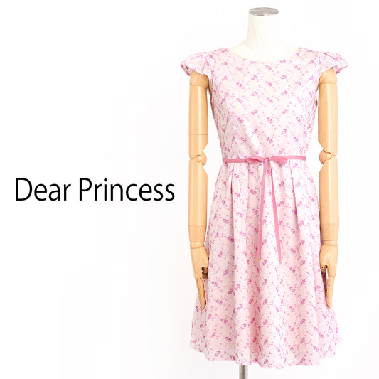 フラワー刺繍ウエストリボンワンピース(Mサイズ／ピンク／Dear Princess(ディアプリンセス)) 2USED