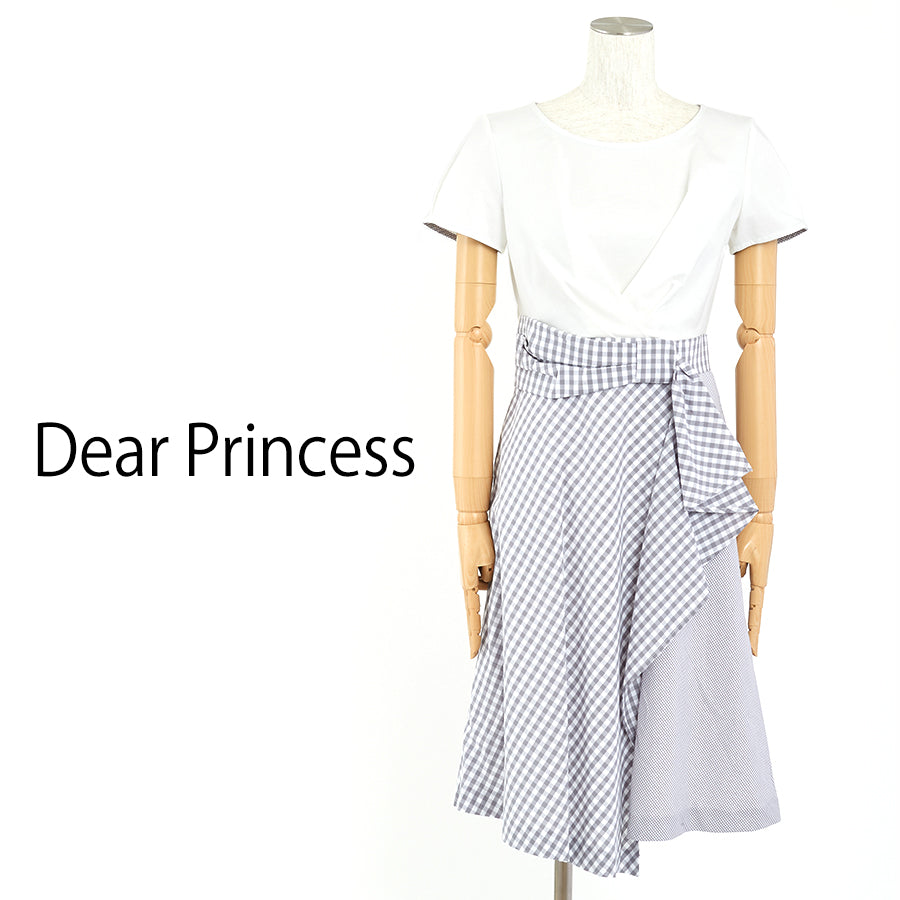 ギンガムチェックワンピース(Mサイズ／グレー／Dear Princess(ディアプリンセス))