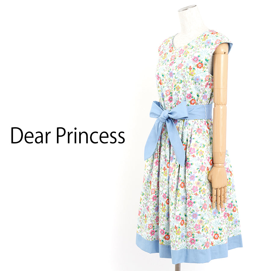 リバーシブル リバティワンピース(Mサイズ／ホワイト／Dear Princess(ディアプリンセス))
