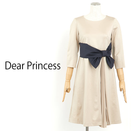 ヴィーネポンチプリーツ切り替えワンピース(Mサイズ／ベージュ／Dear Princess(ディアプリンセス))USED