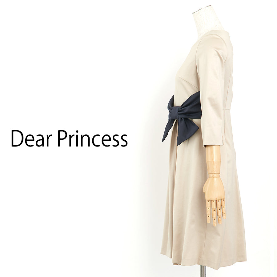 ヴィーネポンチプリーツ切り替えワンピース(Mサイズ／ベージュ／Dear Princess(ディアプリンセス))