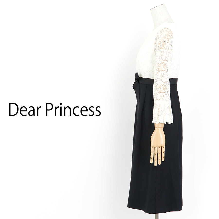 2/48サージレース切り替えワンピース(Mサイズ／ブラック／Dear Princess(ディアプリンセス))