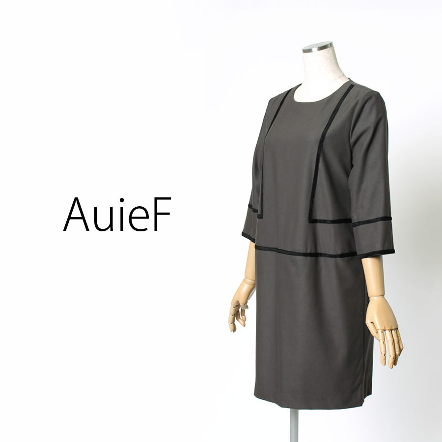 テープワーク サックワンピース(Mサイズ／カーキ／AuieF(アウィーエフ))