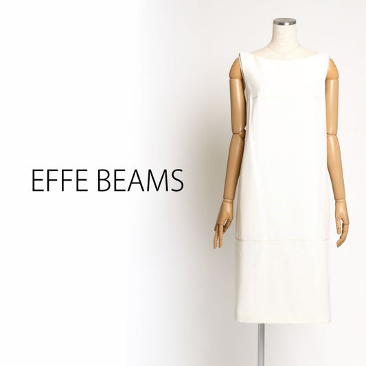 ボートネック グログランワンピース(Sサイズ／ホワイト／EFFE BEAMS(エッフェ ビームス))USED