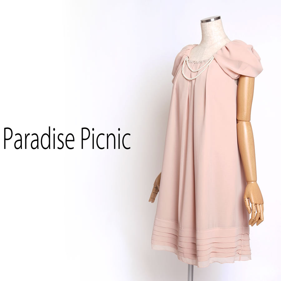 袖取り外し可能 2WAY ドレスワンピース(Fサイズ／ベージュ／Paradise Picnic(パラダイスピクニック))