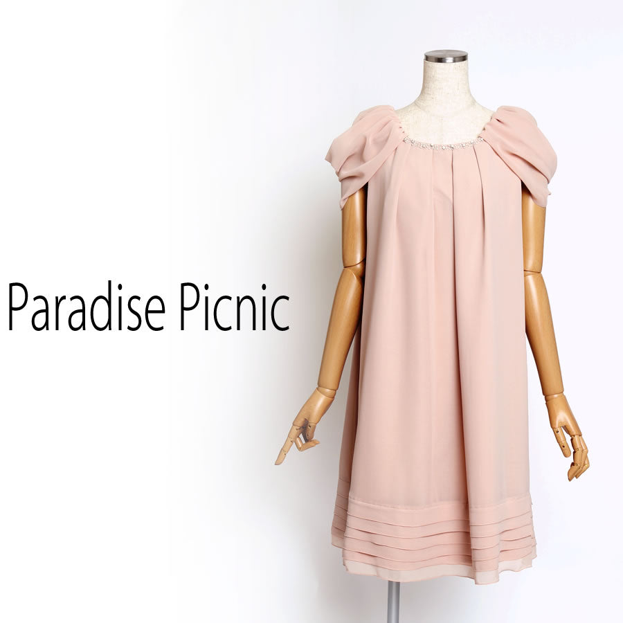 袖取り外し可能 2WAY ドレスワンピース(Fサイズ／ベージュ／Paradise Picnic(パラダイスピクニック))