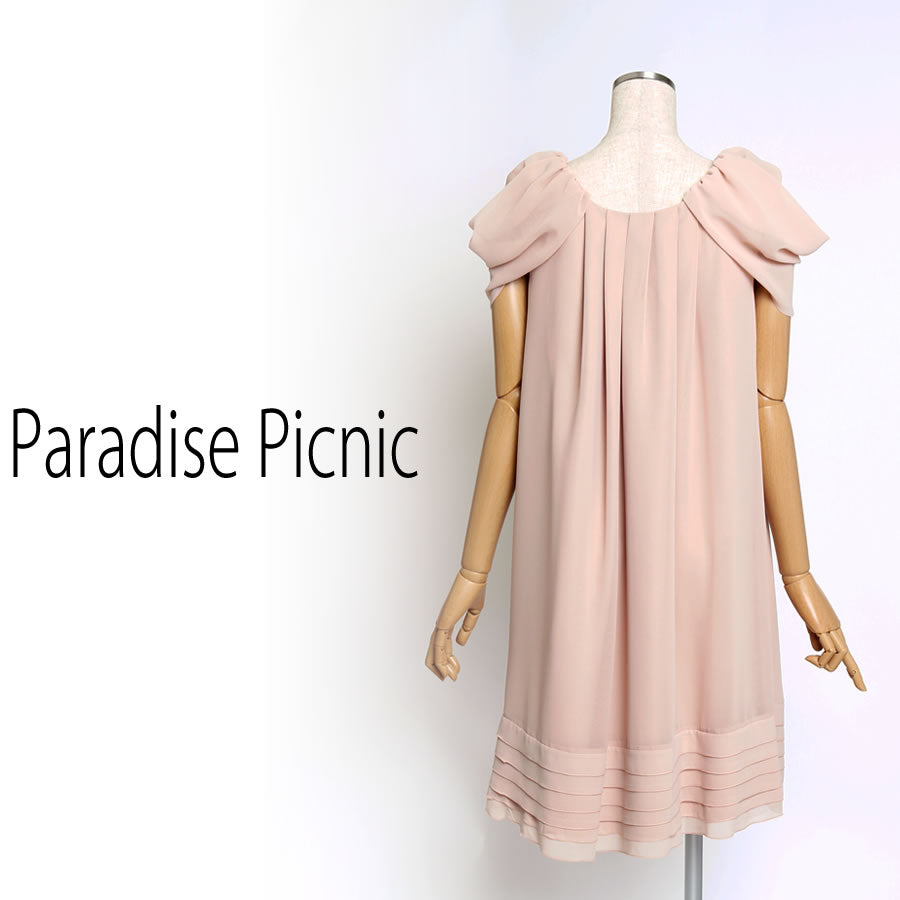 袖取り外し可能 2WAY ドレスワンピース(Fサイズ／ベージュ／Paradise Picnic(パラダイスピクニック))