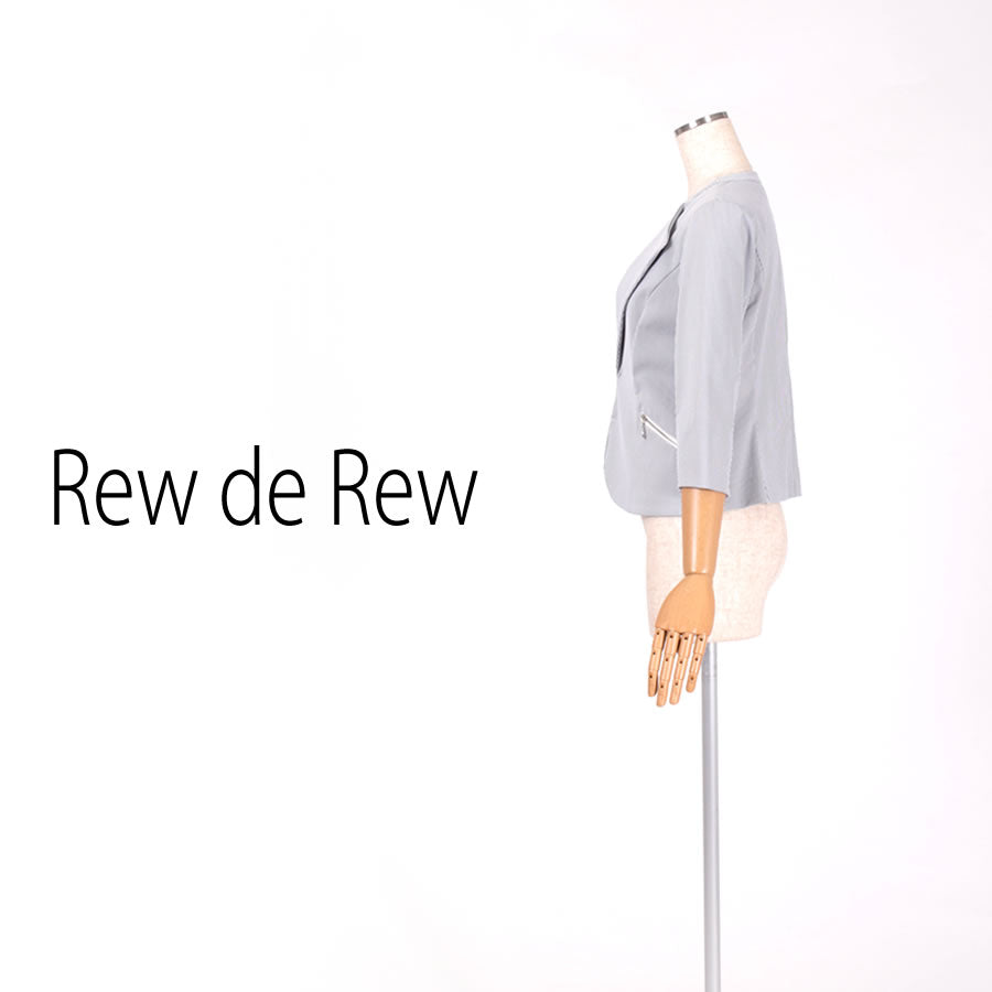 ポケットZIPストレッチテーラージャケット(Mサイズ／ネイビー／Rew de Rew(ルゥデルゥ))