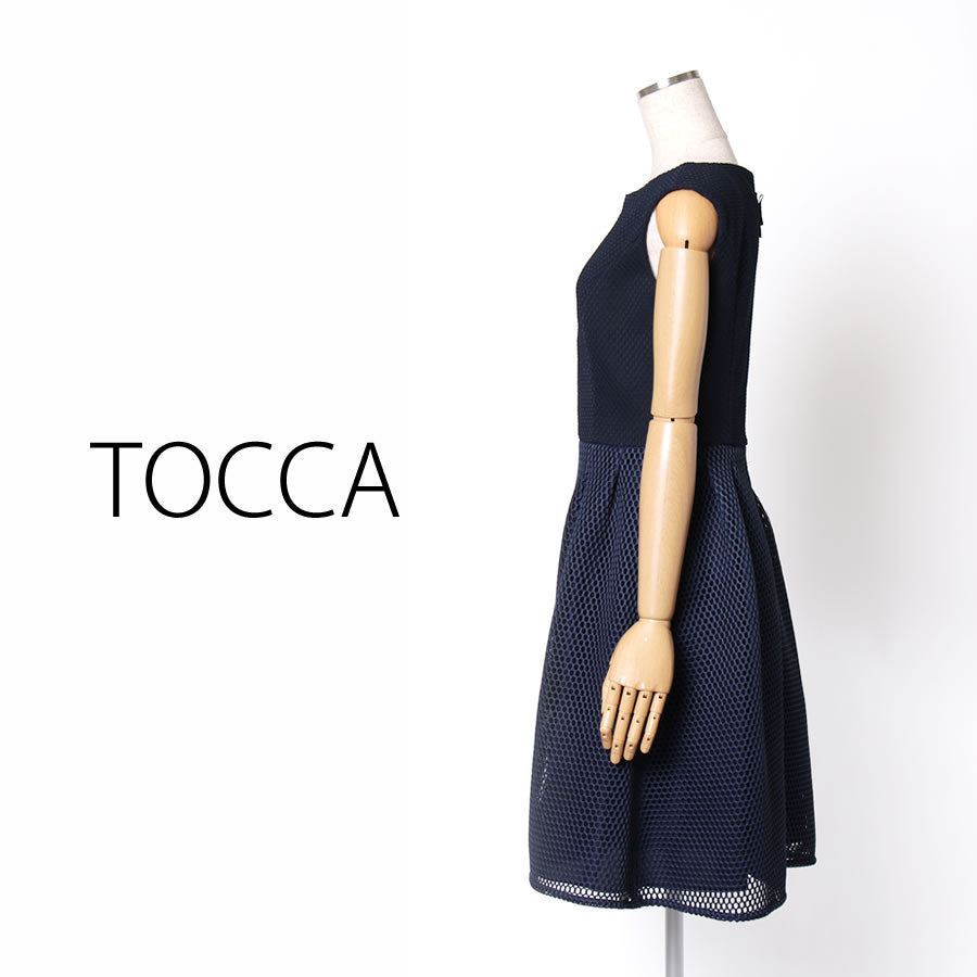 FIRST＿DAY ドレス(Mサイズ／ネイビー／TOCCA(トッカ))