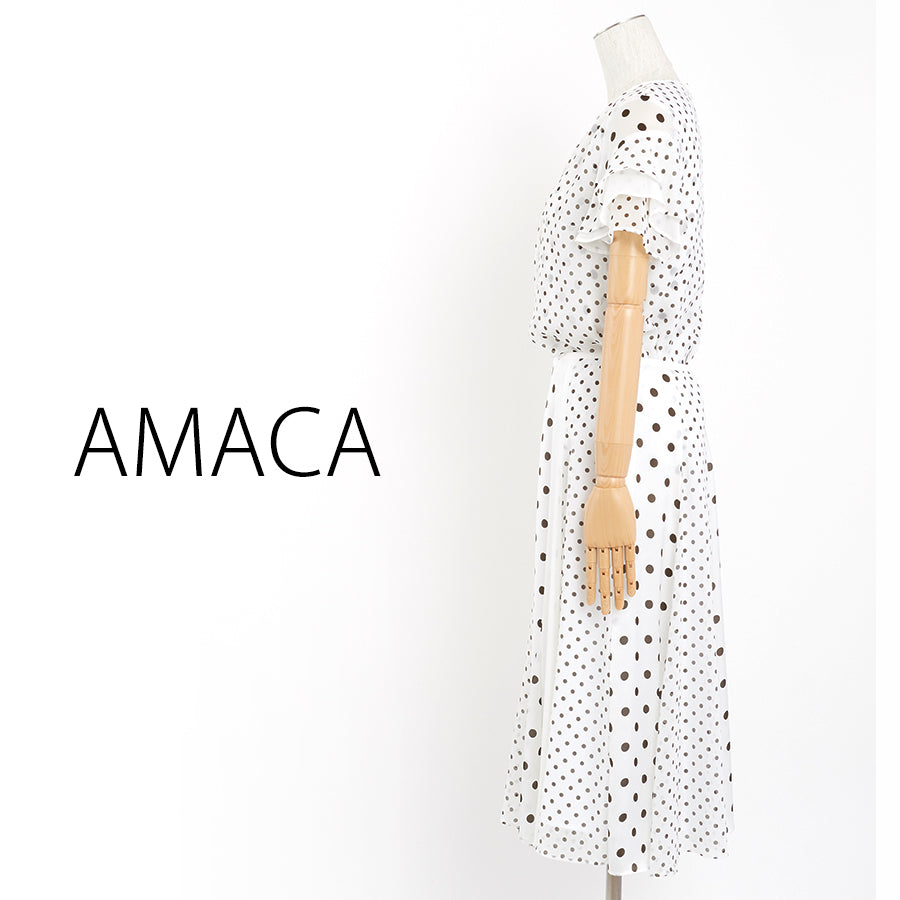 ドット柄セットアップ(Mサイズ／ホワイト／AMACA(アマカ))