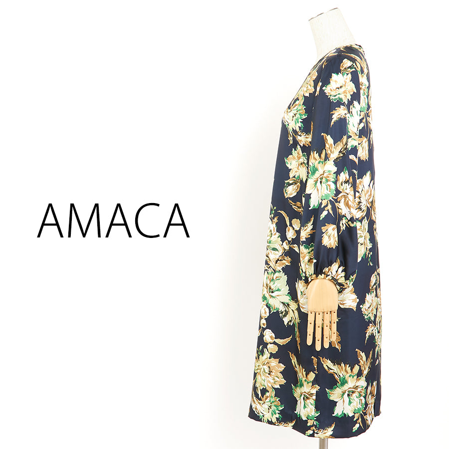 ヴィンテージダリアワンピース(Mサイズ／ネイビー／AMACA(アマカ))