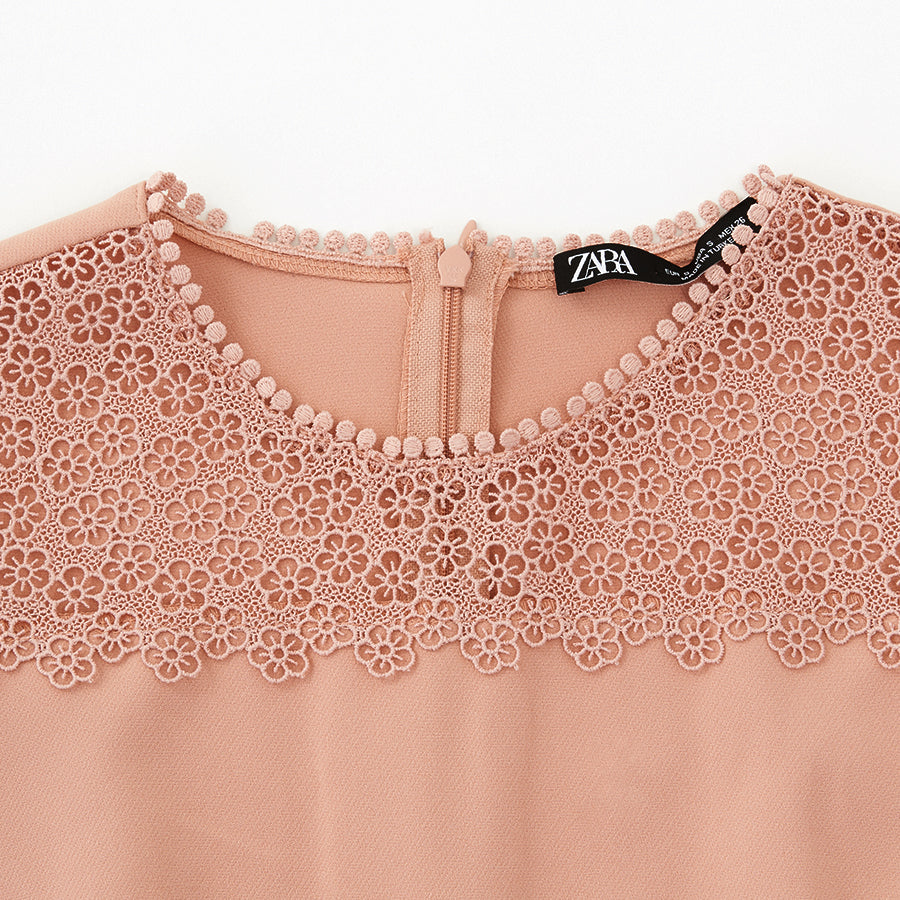 コントラストレース付きワンピース（Mサイズ / メーキャップ / ZARA（ザラ））