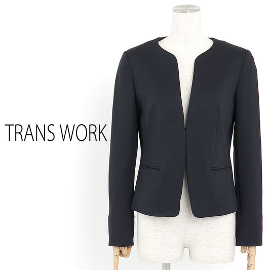 ストレッチポンチクルージャケット(Lサイズ／ネイビー／TRANS WORK(トランスワーク))USED