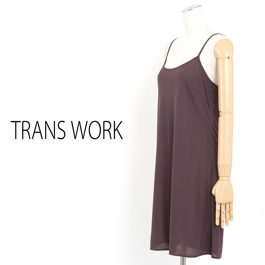 フォーリングフラワープリントワンピース(Lサイズ／ブラウン／TRANS WORK(トランスワーク))