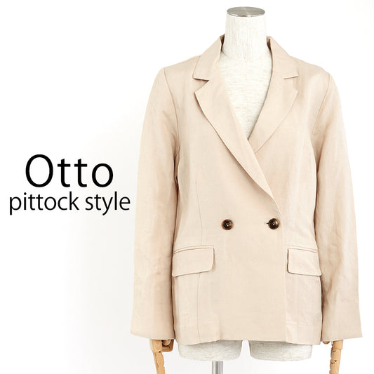 オーバーサイズリネン混ジャケット(XLサイズ／ベージュ／Otto pittock style(オットー ピトックスタイル))