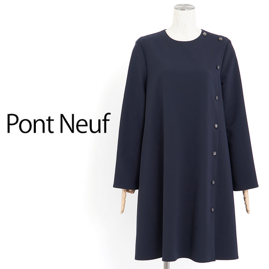 スリット切替ワンピース(Mサイズ／ネイビー／Pont Neuf(ポンヌフ))