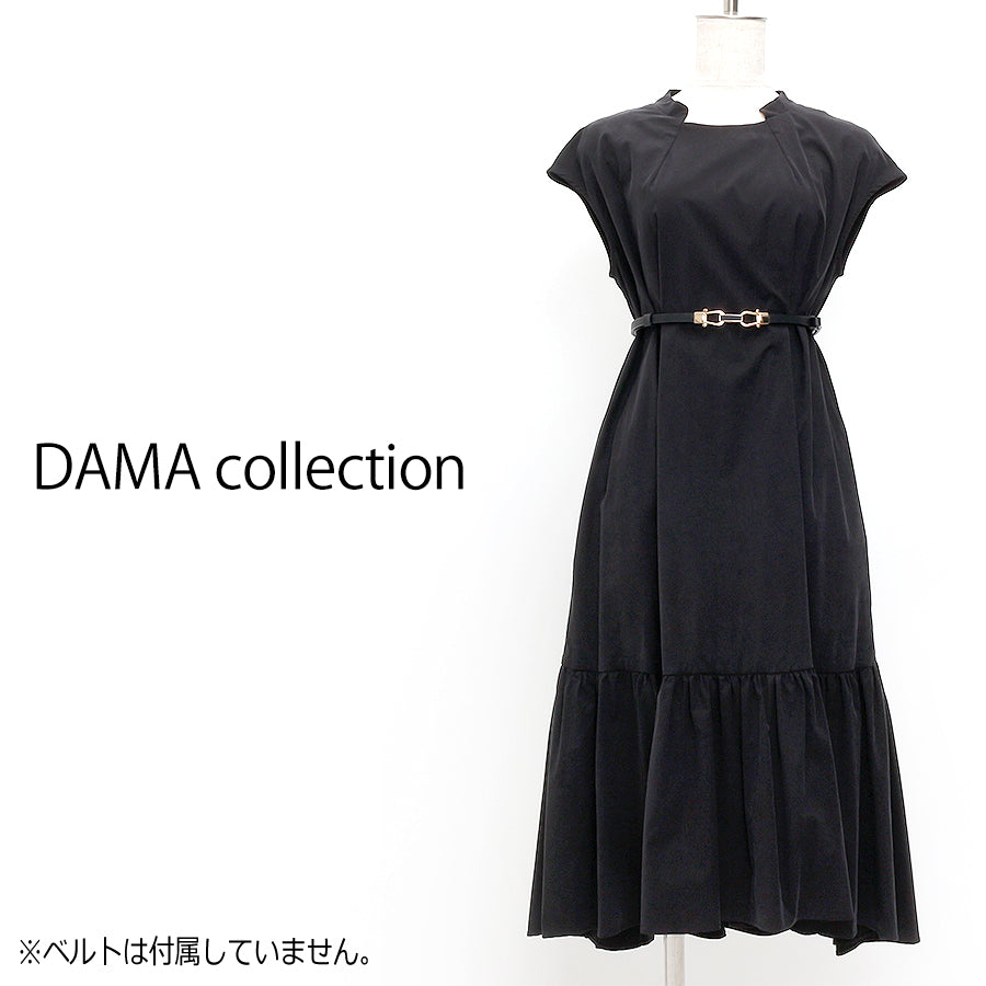 裾ギャザーワンピース(Lサイズ／ブラック／DAMA collection(ダーマ・コレクション))