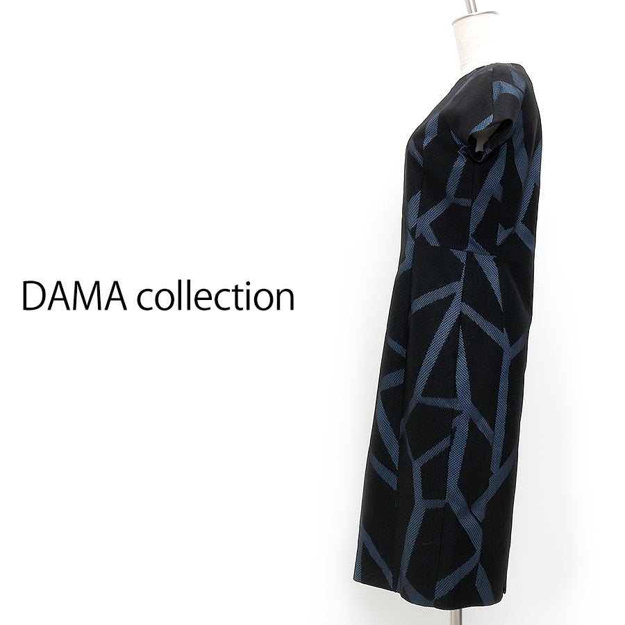 幾何柄ボンディングワンピース(Mサイズ／ブラック／DAMA collection(ダーマ・コレクション)) – Merblue