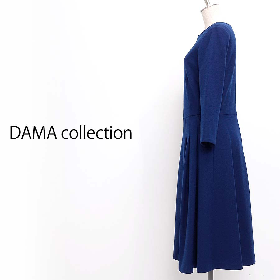 圧縮スムースタックフレアーワンピース　　(Lサイズ／ブルー・水色／DAMA collection(ダーマ・コレクション))